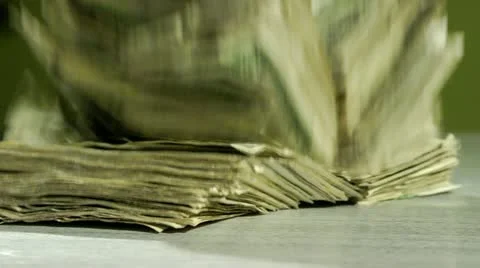 2 Stacks of Cash Drop Video stock 20541510