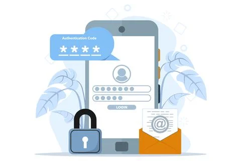 2 step authentication concept. secure login. Stock Illustration