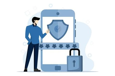 2 step authentication illustration concept Stock Illustration