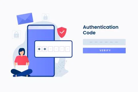 2-Step authentication illustration web page Stock Illustration
