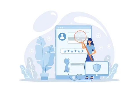 2-Step authentication illustration web page. for websites, landing pages, m.. 스톡 일러스트