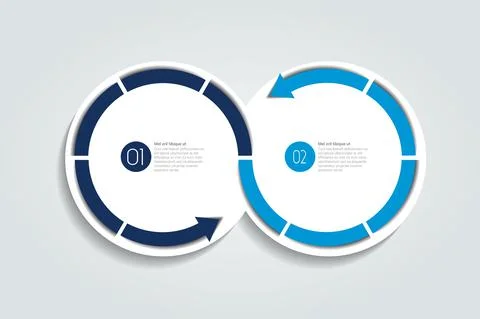 2 step options template, scheme, diagram, chart .Infographic Element. Stock Illustration