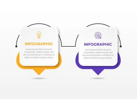 2 step process infographic template vector element Stock Illustration