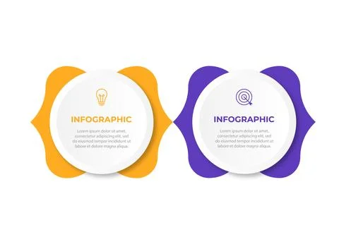 2 step process infographic template vector element Stock Illustration