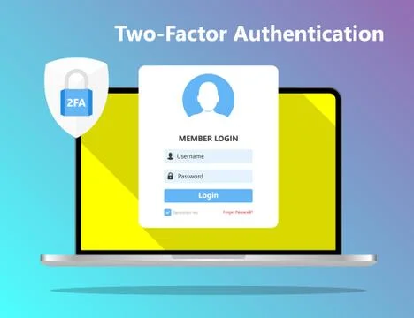 2 steps authentication concept Illustration Vector Stock Illustration