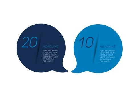 2 steps circle, round chart, scheme, infographic, numbered template. Stock Illustration