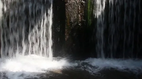 2 stream waterfall Stock Footage 81679922