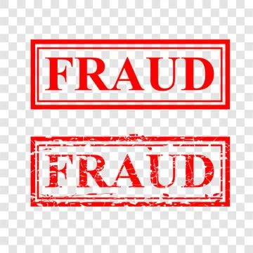 2 style red rubber stamp, fraud, at transparent effect background Stock Illustration
