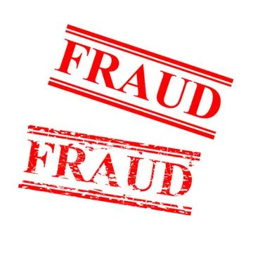 2 style red rubber stamp, fraud, isolated on white Stock Illustration
