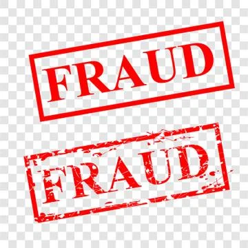 2 style red rubber stamp, fraud, at transparent effect background Stock Illustration