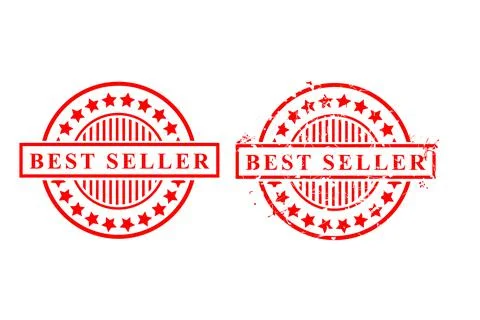 2 Style Simple Vector Red Rusty and Clean Vector Rubber Stamp, Best Seller, I Stock Illustration