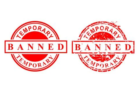 2 Style Vector, Clean and Rust Red Rubber Stamp, Temporary Banned, Isolated o Stock Illustration