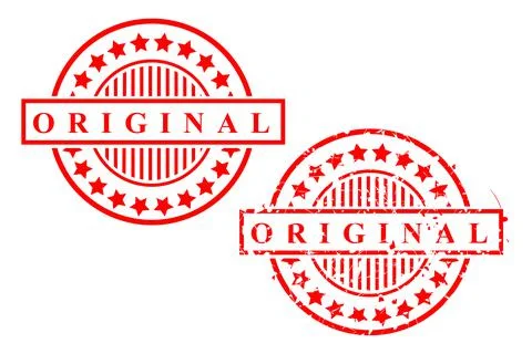 2 Style Vector Red Circle Rubber Stamp Effect, Original Stock Illustration