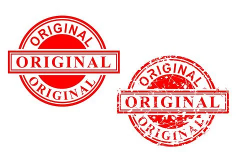 2 Style Vector Red Circle Rubber Stamp Effect, Original Stock Illustration