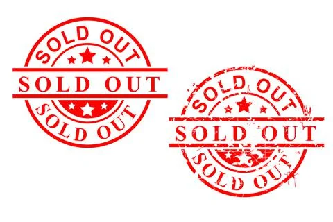 2 Style Vector Red Circle Rubber Stamp Effect, Original Stock Illustration