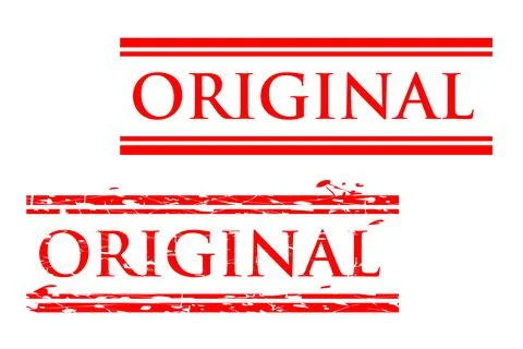 2 Style Vector Red Rectangle Rubber Stamp Effect, Original Stock Illustration