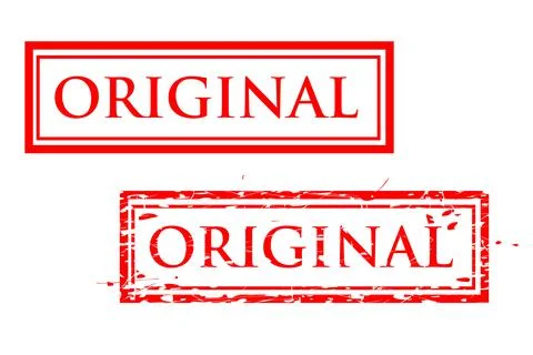 2 Style Vector Red Rectangle Rubber Stamp Effect, Original Stock Illustration