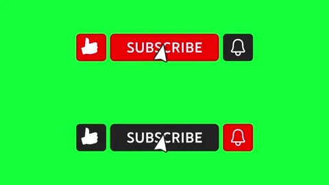2 Subscribe Button Pack - Light Dark Red Styles - Green Screen - 4K Video stock 331144782