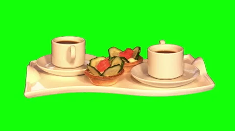 2 tartlets and 2 coffees 01 Stock Footage 45894862
