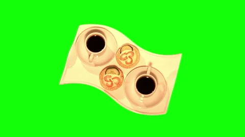 2 tartlets and 2 coffees 02, top shot Stock Footage 45954436