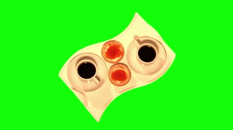 2 tartlets and 2 coffees 04, top shot Stock Footage 45954629