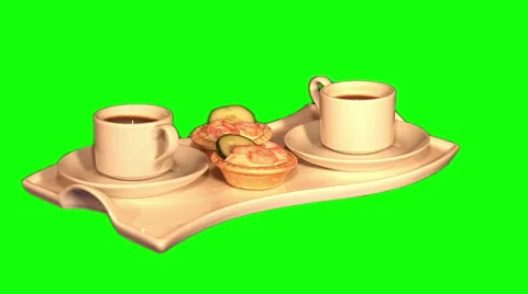 2 tartlets and 2 cups of coffee 04 Stock Footage 45896394
