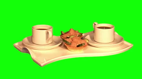 2 tartlets and 2 cups of coffee 05 Stock-Footage 45896633