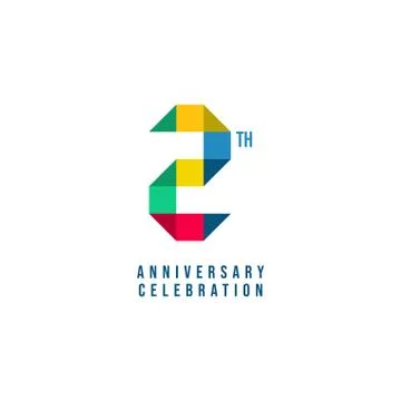 2 Th Anniversary Celebration Vector Template Design Illustration Stock Illustration
