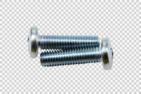 2 threaded nuts isolated on white background. Stock Photos