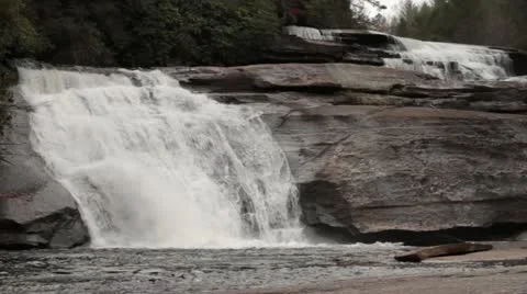 2 tiered waterfalls Stock Footage 11240704
