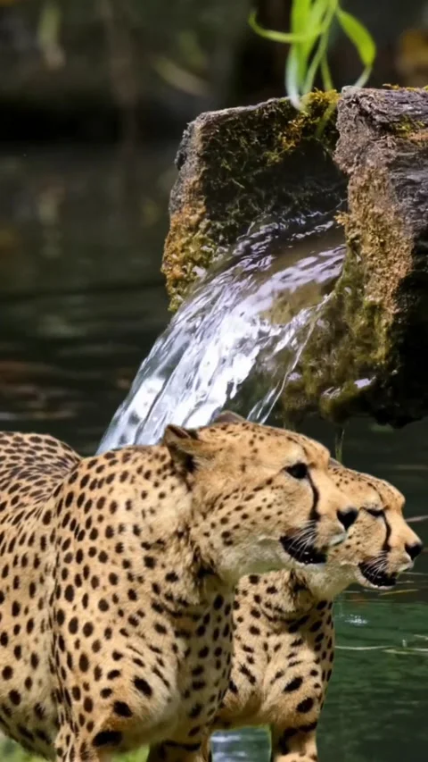 2 tigers in the river 스톡 동영상 218436491