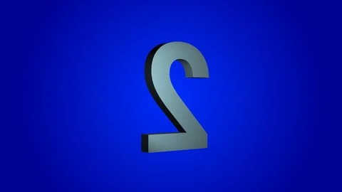 2 two number in rotation on a blue background Stock Footage 114236749