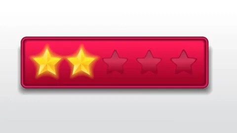 2 (two) stars. Customer feedback rating sytem gold stars vector illustration Stock Illustration