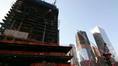2 Two World Trade Center - Construction at Ground Zero Stock Footage 21880581