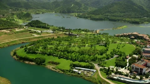 2 Ultra-High Altitude Flight in Jinhai Lake Scenic Area, Beijing, China Stock Footage 299773642