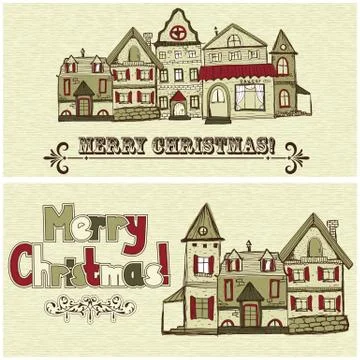 2 vector christmas postcards Illustrazione stock