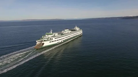 2 Washington State Ferry Across Puget Sound Seattle Washington Stock Footage