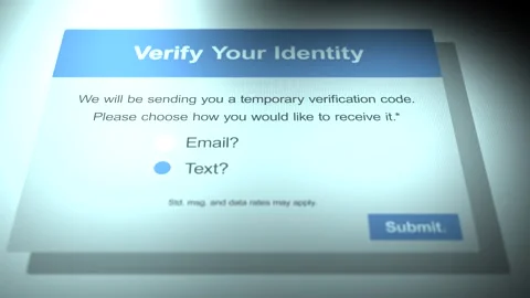 A 2-Way Authentication Box Pops up on Computer Screen for Security Code - Text Stock Footage 331872423