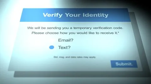 A 2-Way Authentication Box Pops up on Computer Screen for Security Code - Text Illustrazione stock