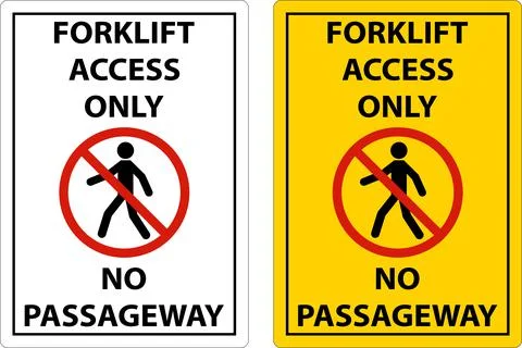 2-Way Forklift Access Only Sign On White Background Stock Illustration