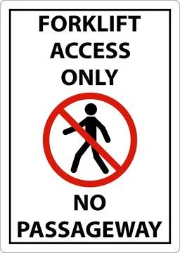 2-Way Forklift Access Only Sign On White Background Stock Illustration