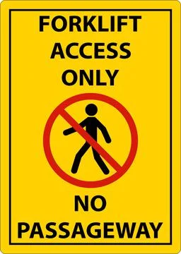 2-Way Forklift Access Only Sign On White Background Stock Illustration
