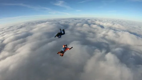 2-way skydiving 스톡 동영상 146383980