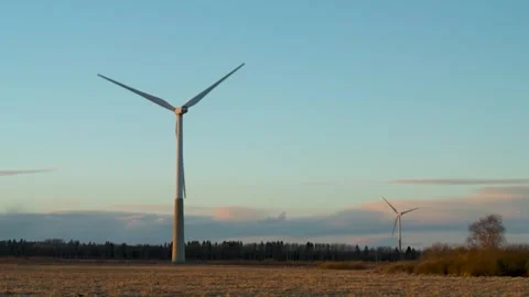 2 wind generators Stock Footage 309877882
