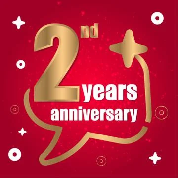 2 year anniversary celebration, vector design for celebrations, invitation cards Stock Illustration