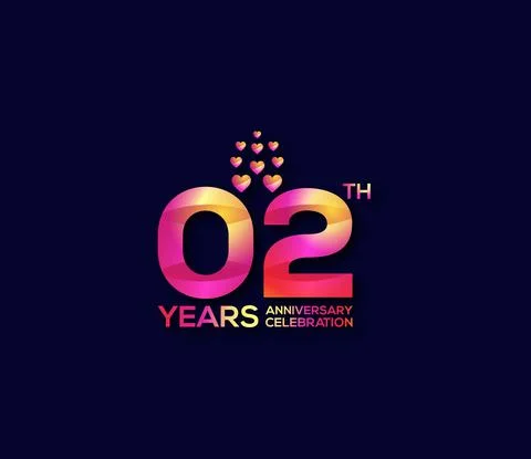 2 Year Anniversary Day background Concept Stock Illustration