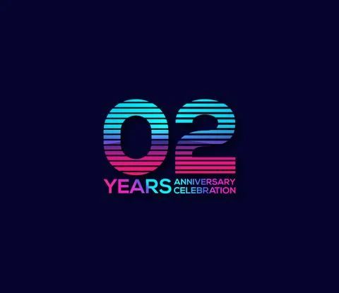 2 Year Anniversary Day background Concept Illustrazione stock