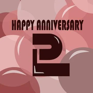 2 year anniversary vector banner template Stock Illustration