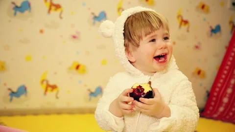 2 year old boy laughs Stock Footage 144476502