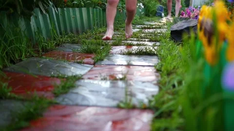 2 year old toddler and father running down a trail Video stock 65250053